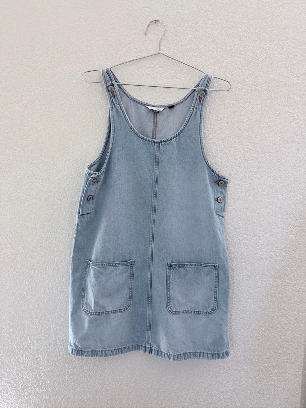 AMERICAN EAGLE Light Blue Denim Pinafore Mini Dress Size Small